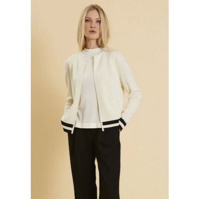 SIBIN LINNEBJERG Sanne Cardigan, Offwhite &amp; Black